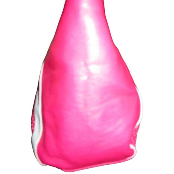 Betsey Johnson Perforated Laser Cut Leather Butterfly Charm Tote Barbie Pink - Picture 5 of 15